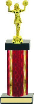 Diamond Hologram Wide Column Cheerleading Trophy