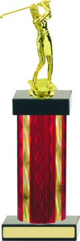 Diamond Hologram Wide Column Golf Trophy