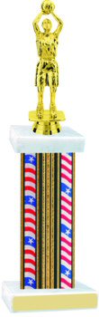 Flag Series Wide Column Basketball Trophy