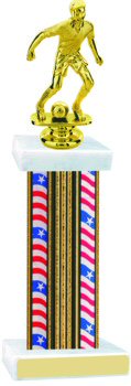 Flag Series Wide Column Soccer Trophy with Trim