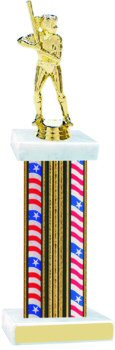 Flag Series Wide Column Softball Trophy