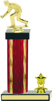 Diamond Hologram Wide Column Bocce Trophy with Trim