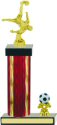 Diamond Hologram Soccer Trophy with Trim