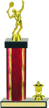 Diamond Hologram Tennis Trophy with Trim
