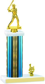 Prism Hologram Wide Column Baseball Trophy with Trim