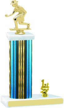 Prism Hologram Wide Column Bocce Trophy with Trim