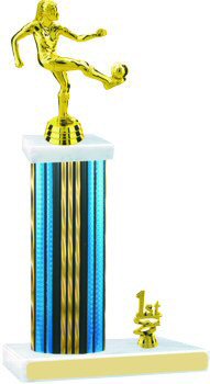 Prism Hologram Wide Column Soccer Trophy with Trim
