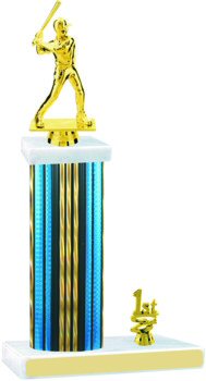 Prism Hologram Wide Column Softball Trophies with Trim